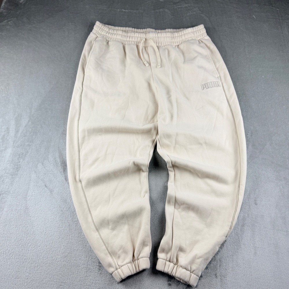 Puma Modern Men's XL Sweatpants Joggers Beige Cream Fleece 689263-03